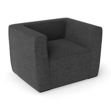 Fauteuil lounge design gris confort premium avec housse tissu amovible