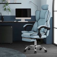 Chaise de bureau ergonomique réglable en hauteur fauteuil de direction bleu