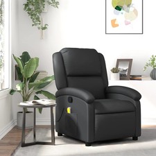 Fauteuil de Massage Inclinable Chaise Électrique Gris Cuir Véritable vidaXL