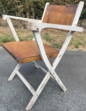 Jacques Adnet Fauteuil Pliable Pliant Cuir Surpiqûres Surpiqué Art Deco Paquebot