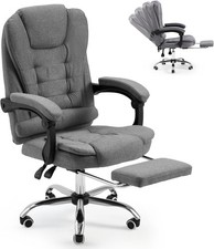 Fauteuil Ergonomique Bureau avec Repose-pieds Réglable Assise Pivotante Lombaire