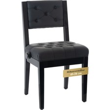 Fauteuil de piano, chaise tabouret Piano Chair Premium, dossier, noir brillant